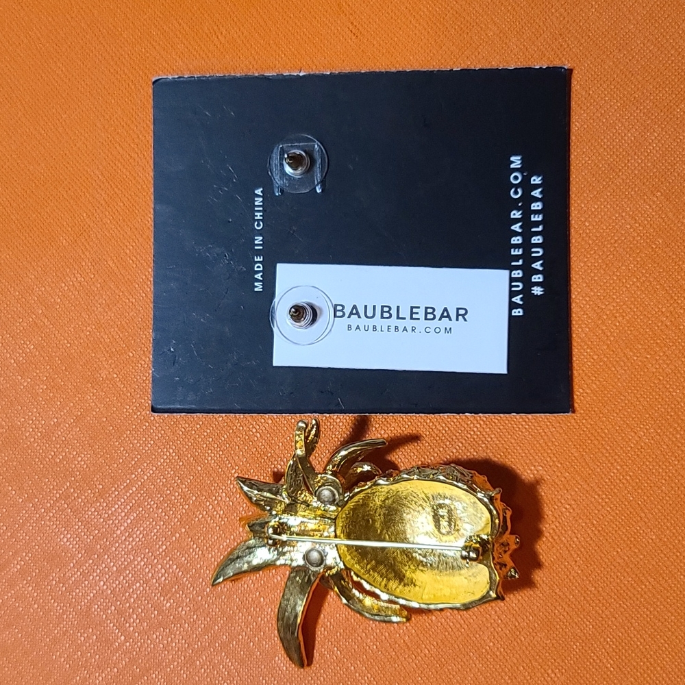 Pineapple 🍍 Anyone?? KJL Kenneth Jay Lane and BAUBLEBAR Combo! Brooch & Ears! - Picture 6 of 15